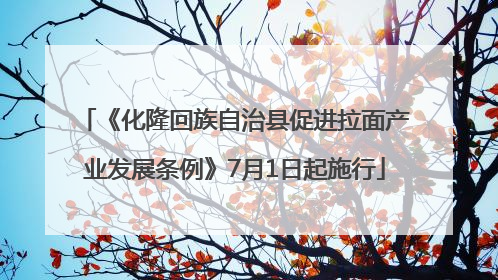 《化隆回族自治县促进拉面产业发展条例》7月1日起施行