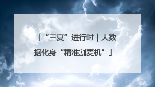“三夏”进行时｜大数据化身“精准割麦机”