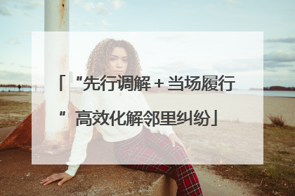 “先行调解＋当场履行”高效化解邻里纠纷