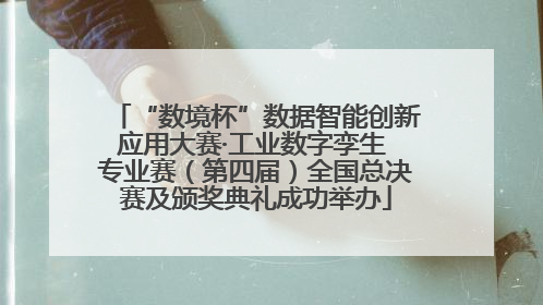 “数境杯”数据智能创新应用大赛·工业数字孪生 专业赛（第四届）全国总决赛及颁奖典礼成功举办
