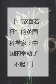 “欣喜若狂”的英国科学家：中国的举动了不起！