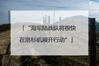 “海军陆战队将很快在洛杉矶展开行动”