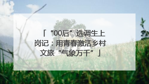 “00后”选调生上岗记：用青春激活乡村文旅“气象万千”