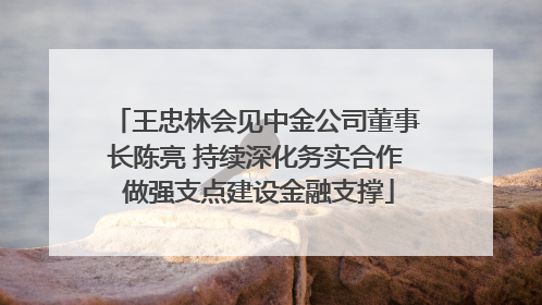 王忠林会见中金公司董事长陈亮 持续深化务实合作 做强支点建设金融支撑