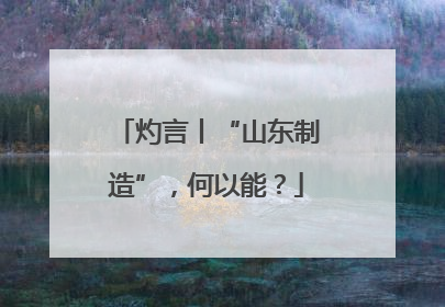 灼言丨“山东制造”，何以能？
