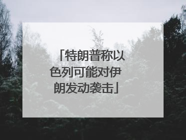 特朗普称以色列可能对伊朗发动袭击