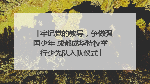 牢记党的教导，争做强国少年 成都成华特校举行少先队入队仪式