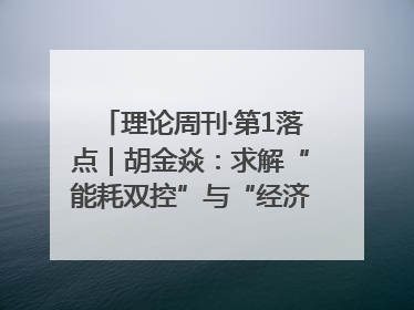 理论周刊·第1落点｜胡金焱：求解“能耗双控”与“经济增长”矛盾