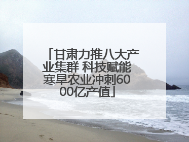甘肃力推八大产业集群 科技赋能寒旱农业冲刺6000亿产值