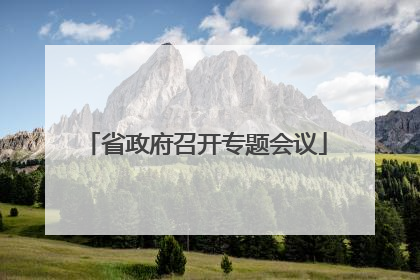 省政府召开专题会议