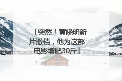 突然！黄晓明新片撤档，他为这部电影增肥30斤