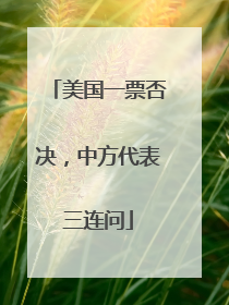 美国一票否决，中方代表三连问