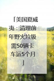 美国夏威夷：清理前年野火垃圾需50辆卡车运5个月
