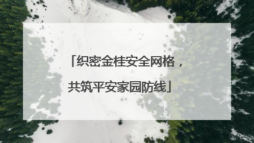 织密金桂安全网格，共筑平安家园防线