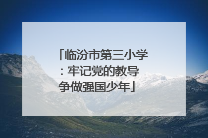 临汾市第三小学：牢记党的教导 争做强国少年