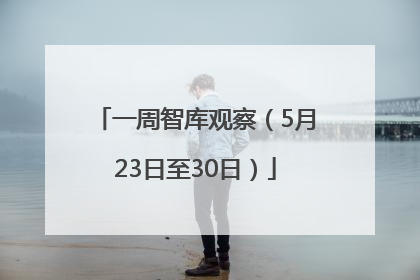 一周智库观察（5月23日至30日）