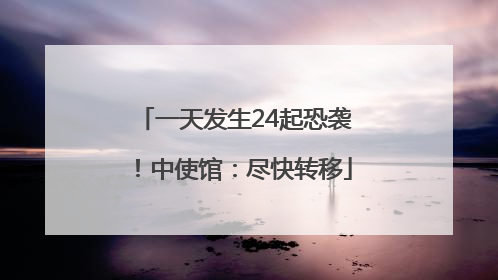 一天发生24起恐袭！中使馆：尽快转移