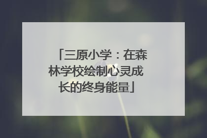 三原小学：在森林学校绘制心灵成长的终身能量
