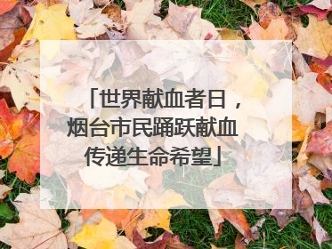 世界献血者日，烟台市民踊跃献血传递生命希望