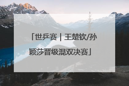 世乒赛｜王楚钦/孙颖莎晋级混双决赛