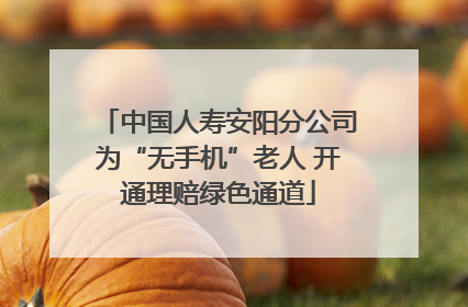 中国人寿安阳分公司为“无手机”老人 开通理赔绿色通道