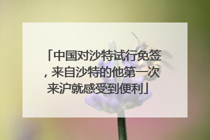 中国对沙特试行免签，来自沙特的他第一次来沪就感受到便利