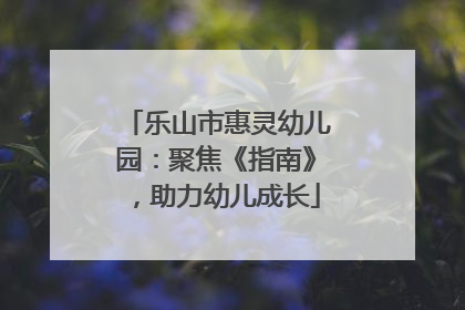 乐山市惠灵幼儿园：聚焦《指南》，助力幼儿成长