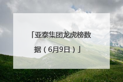 亚泰集团龙虎榜数据（6月9日）