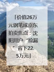 价值26万元钢笔成京东拍卖焦点：沈阳用户“捡漏”省下22.5万元