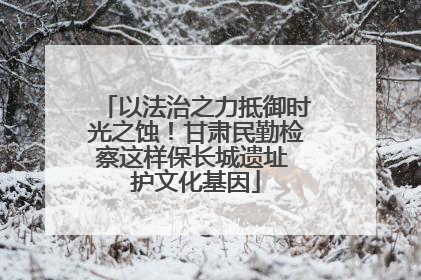以法治之力抵御时光之蚀！甘肃民勤检察这样保长城遗址 护文化基因