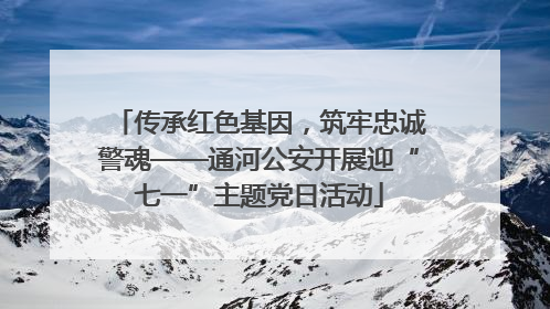 传承红色基因，筑牢忠诚警魂——通河公安开展迎“七一”主题党日活动