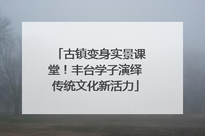 古镇变身实景课堂！丰台学子演绎传统文化新活力