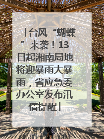 台风“蝴蝶”来袭！13日起湘南局地将迎暴雨大暴雨，省应急委办公室发布汛情提醒