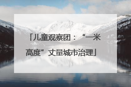 儿童观察团：“一米高度”丈量城市治理