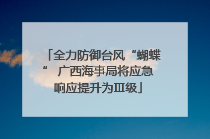 全力防御台风“蝴蝶” 广西海事局将应急响应提升为Ⅲ级