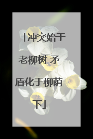 冲突始于老柳树 矛盾化于柳荫下