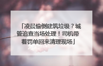 凌晨偷倒建筑垃圾？城管追查当场处理！司机带着罚单回来清理现场