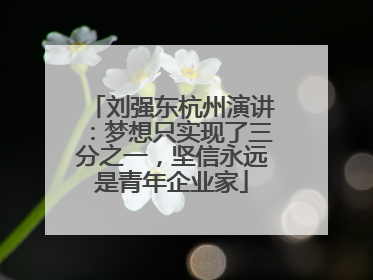 刘强东杭州演讲：梦想只实现了三分之一，坚信永远是青年企业家