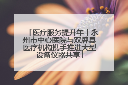 医疗服务提升年丨永州市中心医院与双牌县医疗机构携手推进大型设备仪器共享