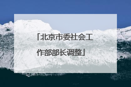 北京市委社会工作部部长调整