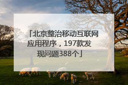 北京整治移动互联网应用程序，197款发现问题388个