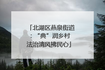 北湖区燕泉街道：“典”润乡村 法治清风拂民心