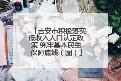 吉安市积极落实低收入人口认定政策 兜牢基本民生保障底线（图）