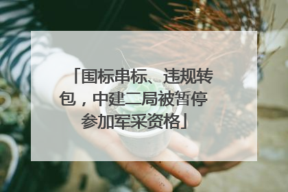 围标串标、违规转包，中建二局被暂停参加军采资格