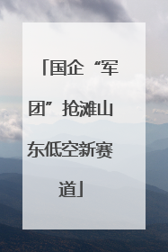 国企“军团”抢滩山东低空新赛道