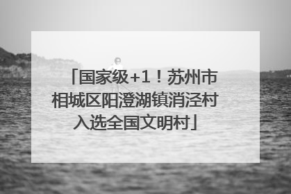 国家级+1！苏州市相城区阳澄湖镇消泾村入选全国文明村