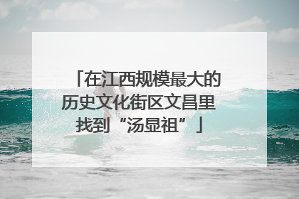 在江西规模最大的历史文化街区文昌里找到“汤显祖”