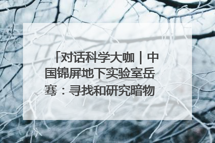 对话科学大咖｜中国锦屏地下实验室岳骞：寻找和研究暗物质，就是要去突破人类的认知边界