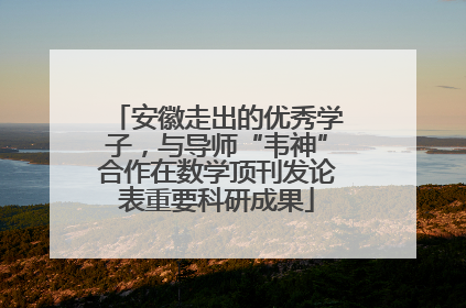 安徽走出的优秀学子，与导师“韦神”合作在数学顶刊发论表重要科研成果