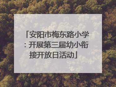 安阳市梅东路小学：开展第三届幼小衔接开放日活动